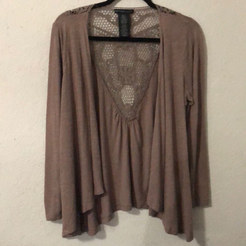 Design History Tan Cardigan Size Missy‎ XL